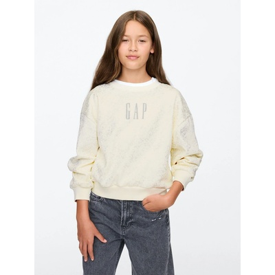 GAP Children's oversize sweatshirt with logo Girls krémová
