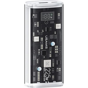 USAMS Dual Port Digital Display PowerBank PD 9000 mAh 20W - преносима външна батерия с USB-C порт и USB-A изход (бял)