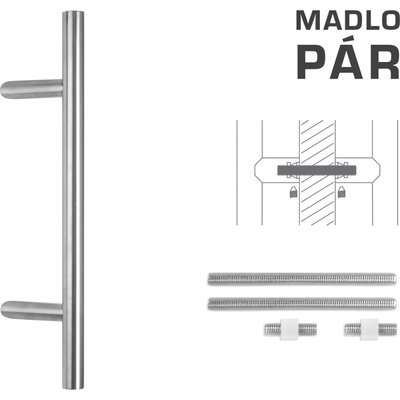 MPkovania FT - MADLO kód K10 Ø 30 mm UN pár Rozteč madla: 400 mm, Rozmer profilu madla: Ø 30 mm, Dĺžka: 600 mm