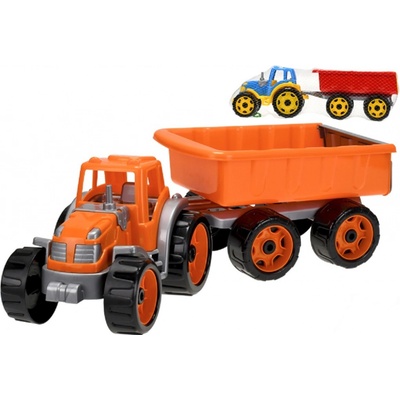 Teddies Traktor s vlekem plast 53cm na volný chod