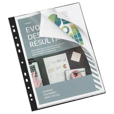 VIQUEL Папка за презентации, сгъваема, 20 джоба, A4, VIQUEL, "Essentiel", черна 116305-22 (116305-22)