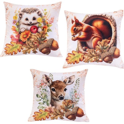 decoDoma 3 ks LESNÍ ZVÍŘÁTKA 45 x 45 cm – Zboží Dáma