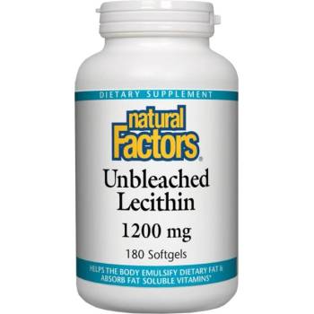 Image 1 of Natural Factors Unbleached Lecithin 1200 mg [180 Гел капсули]