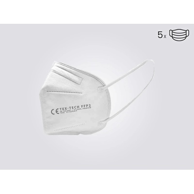 Tex-Tech respirátor FFP2 Premium bílý 5 ks
