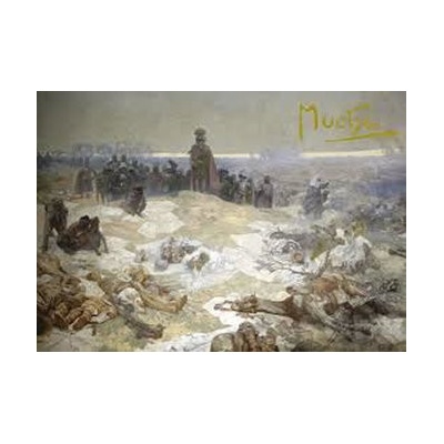 Pohľad Alfons Mucha Slovanská epopej - Bitka grunwaldská, krátky