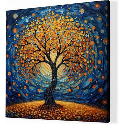 Obraz na plátně - Strom života Spirála propojení FeelHappy.cz Velikost obrazu (šířka x výška): 100 x 100 cm