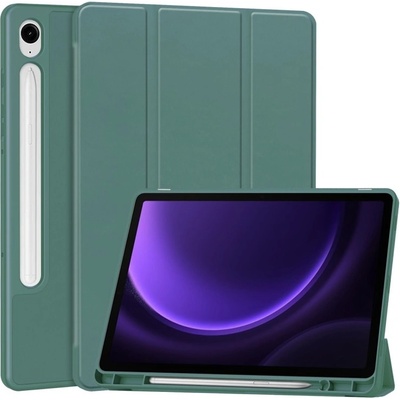 Vsetkonamobil 66571 LEATHER Zaklápací kryt Samsung Galaxy Tab S9 FE / Tab S10 FE / S10 Lite tmavozelený