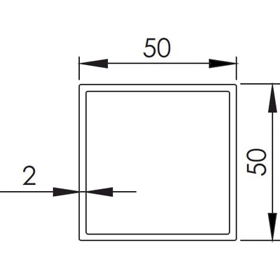 neuvedená Profil pozinkovaný JP 50x50x2mm-6000