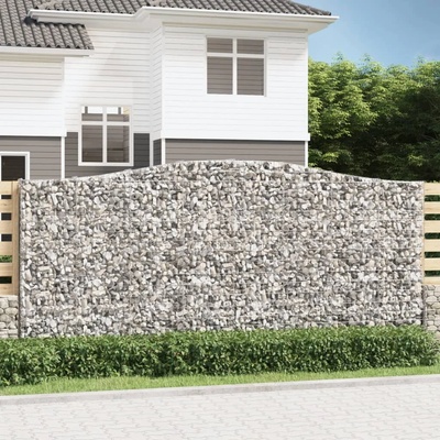 vidaXL Габионни кошници арка 8 бр 400x30x180/200 см поцинковано желязо (3145884)