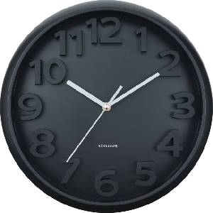 Karlsson Elevated Classic Numbers стенен часовник, черен мат (KA6052BK)