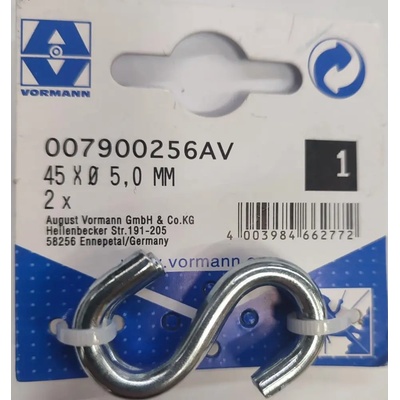 Vorman КУКА s-ОБРАЗНА ПОЦИН vrn 5ММ 40/8 2БР (4003984662772)