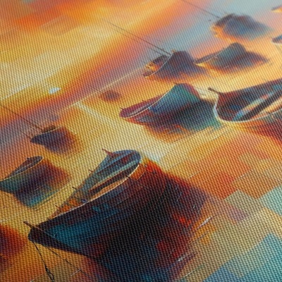 Obraz loďky na klidné hladině - 80x40