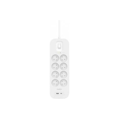 Belkin SurgePlus anti-surge power strip 8 sockets 2 m white (SRB003ca2m)