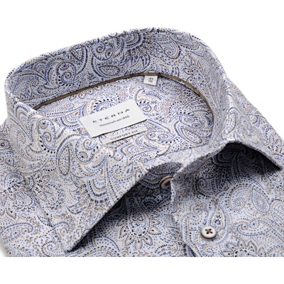 Eterna Comfort Fit Twill košile s modro-béžovým vzorem paisley