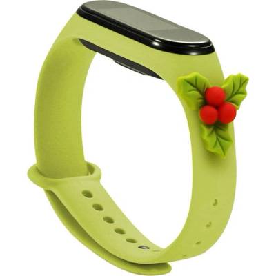 Hurtel Strap XMAS Заместваща лента Xiaomi Mi Band 6/5 Коледна зелена имел (2946) (2946)
