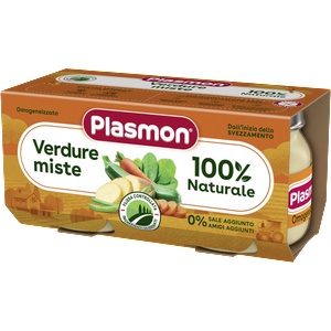 Plasmon Пюре зеленчуци микс 6+м 2х80г - bubu