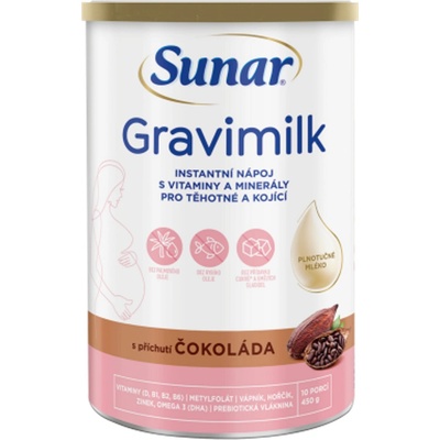 Sunar Gravimilk s příchutí čokoláda pro těhotné a kojící ženy 450 g