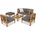 Garden Point Градински мебели Brunei Coffee 4 + пуф Garden Point акация (GAP354-2PU)