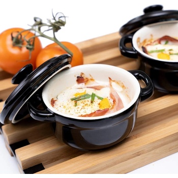 Kela 10 см черно керамичнo гювече с капак KELA от серия Malin