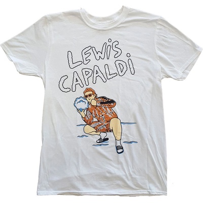 Lewis Capaldi tričko Snow Leopard biele