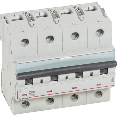 Legrand Автоматичен прекъсвач DX3 4P 80A крива C 10kA - 408703 (408703)