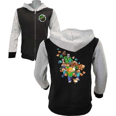 Tepláková bunda na zip Minecraft Black Gray