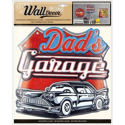 Wall decor Retro Dads Garage - samolepiaca dekorácia 30,5x38 cm