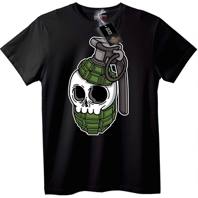 NOONEBRAND Тениска Skull Граната - 6XL, White