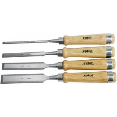 EXTOL PREMIUM Sada dlát 4ks 6-12-20-25mm s kvalitní bukovou rukojetí CrV EXTOL PREMIUM 8812420
