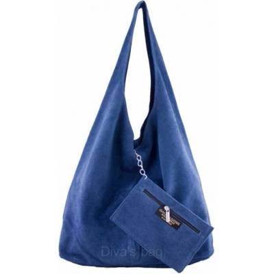 Kabelka Sylva shopper kožená modrá