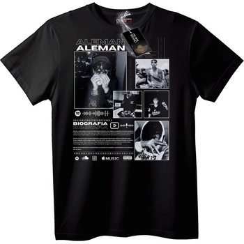 NOONEBRAND Тениска Биография на Aleman - L, Black