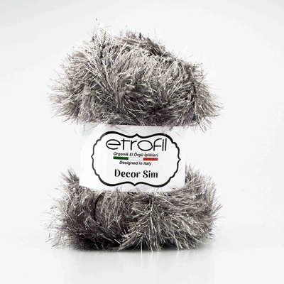 Etrofil Příze Decor Sim 14 tmavě šedá se stříbrným vláknem