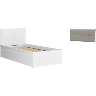 BRW Tetrix B1 s čalouněným topperem S442-LOZ/90/B1 bílý lesk / šedá
