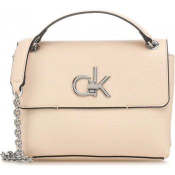 Calvin Klein dámská béžová crossbody Re Lock Conv crossbody Md