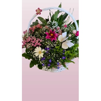 КОШНИЦА С КОМБИНИРАНИ ЦВЕТЯ