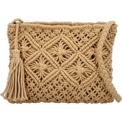 Módní dámská pletená crossbody kabelka Afrodita béžová