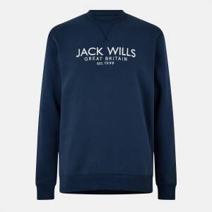 Jack Wills Мъжка блуза Jack Wills Belvue Logo Sweatshirt Mens - Navy