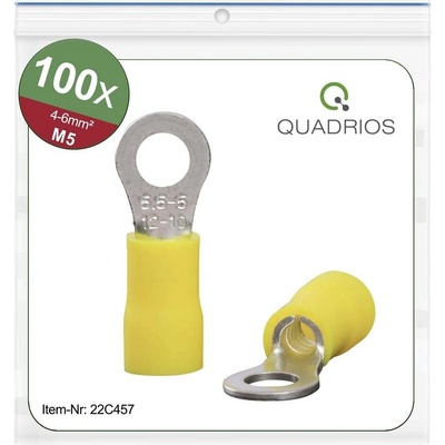 Quadrios 22C457 guľaté káblové oko Prierez=6.0 mm² Ø otvoru=5.3 mm čiastočne izolované žltá 1 sada