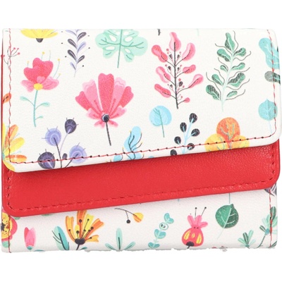 Dámská kožená peněženka DD Anekta Flower - bílá