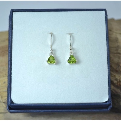 Drakkaria TRIANGULAR náušnice peridot stříbro P4060