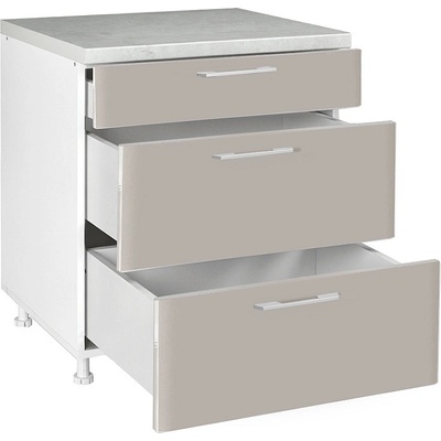 Matis Кухненски шкаф долен с три чекмеджета in mdf d80 3f кашмир гланц