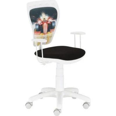 Nowy Styl Group Детски стол Мебели Богдан модел Mini Formula 1 white, с подлакътници