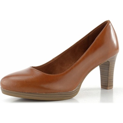 Tamaris kožené hladké lodičky 1-22410-41 cognac