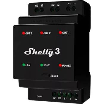 Shelly Триканално WiFi реле за DIN шина със сухи контакти Shelly Pro 3 (6240022)