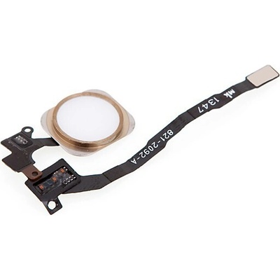 AppleMix Obvod Home Button vrátane kovového rámu a Home Button pre Apple iPhone 5S / SE - bielo-zlatý - Kvalita A+