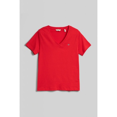 Gant REG SHIELD SS V NECK T SHIRT červená