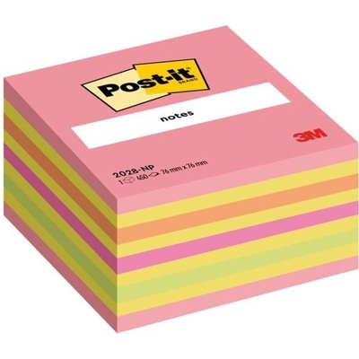 POST-IT Bloček kocka Post-it 76x76 neónová ružová mix (MM202810)