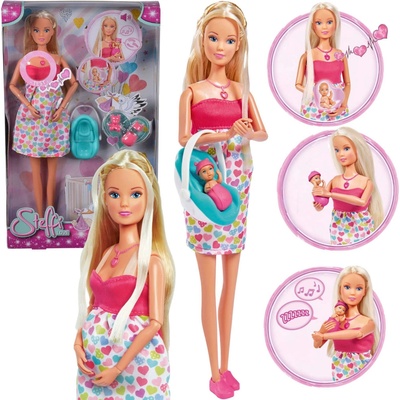 New Born Baby set Steffi maminka s miminkem na baterie Zvuk