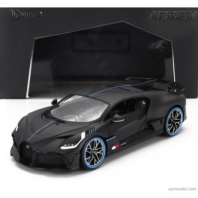 Bburago Bugatti Divo 2018 Anniversary Matně Černá Uhlíková Vlákna 1:18