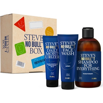 Steves Fresh Face All Day Steve's denní hydratační krém 100 ml + mycí gel na obličej 100 ml + šampon na vlasy a vousy 250 ml dárková sada